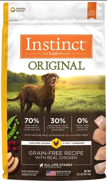 Instinct Grain-Free Dry Dog Food, Original Raw Coated Natural High Protein Dog Food