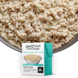 JustFoodForDogs Pantry Fresh Wet Dog Food, Complete Meal or Dog Food Topper, for Sensitive Stomachs, Balanced Remedy Human Grade Dog Food Recipe - 12.5 oz