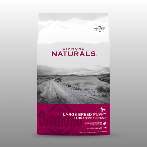 Diamond Naturals Large Breed Puppy dry dog food bag, Lamb and Rice, 40 Pound