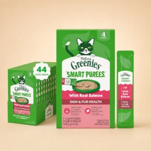 Greenies Feline Smart Purées salmon flavor skin and fur health tubes