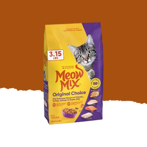 Meow Mix Original Choice dry food for cats bag, 6.3 pound size