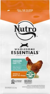 NUTRO WHOLESOME ESSENTIALS Natural Dry Cat Food, Indoor Cat Adult Chicken & Brown Rice Recipe Cat Kibble, 5 lb. Bag