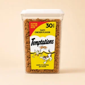 Temptations Classic crunchy and soft cat treats chicken flavor tub