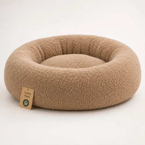 calming dog bed donut design for medium dogs