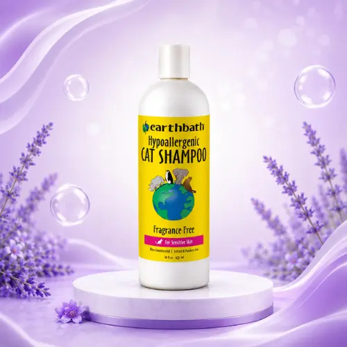 earthbath hypoallergenic fragrance free cat shampoo bottle