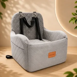 Lealchum dog booster car seat with velvet cover and memory foam cushion