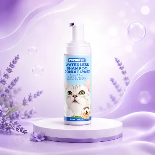 pupmate waterless cat shampoo foam with grooming brush