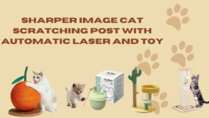 Sharper image cat scratching post with automatic laser and toy