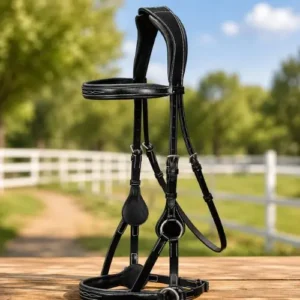 Exion Astra sidepull bitless bridle in Havana brown leather