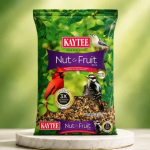 Kaytee Nut and Fruit wild bird seed bag with cherry-flavored blend