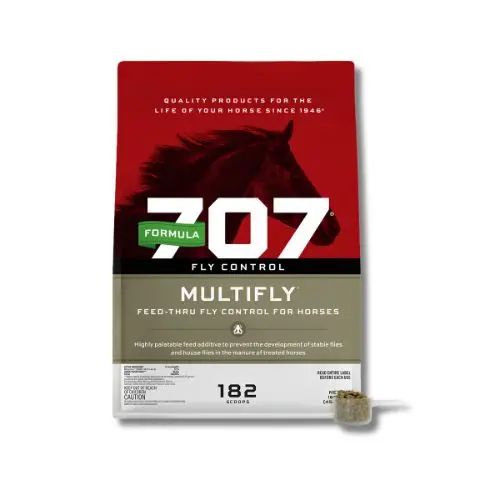 Formula 707 MultiFly feed-thru fly control pellets for horses