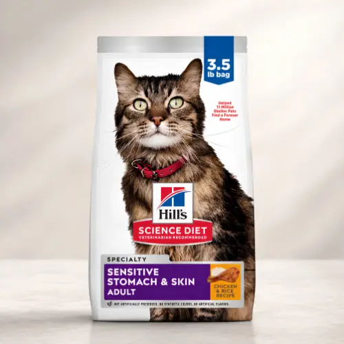 Hill's cat food sensitive stomach and skin chicken and rice formula