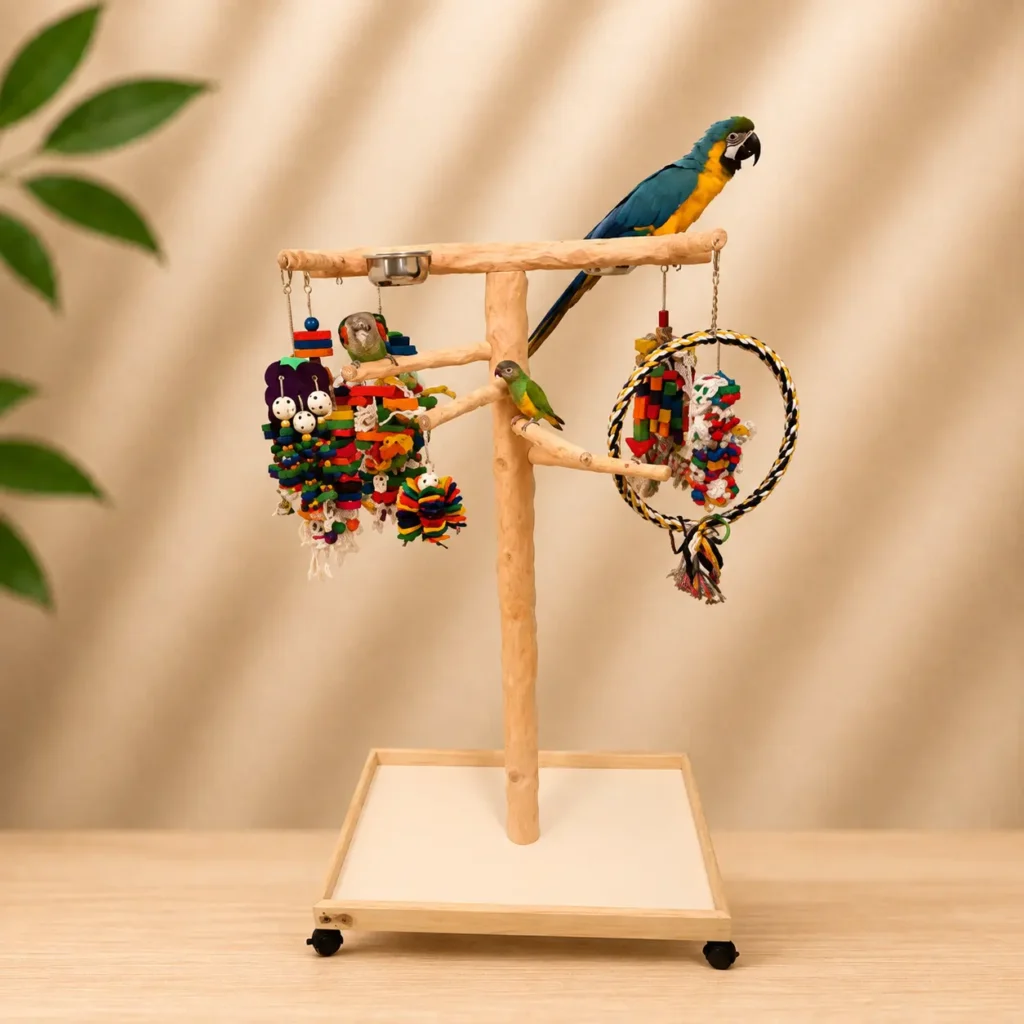 bird toys climbing tree with perches for large parrots