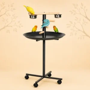 bird play stand portable parrot perch with wheels