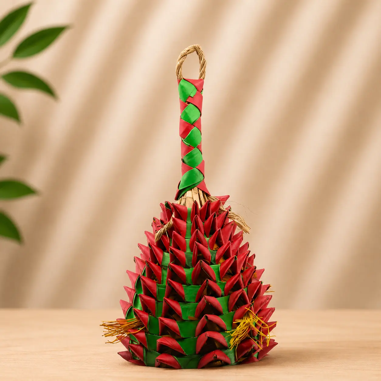 bird toys natural palm leaf pineapple foraging toy