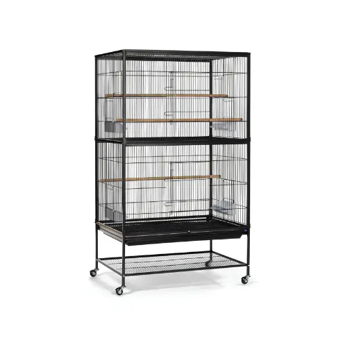 Prevue Pet Products steel bird flight cage in black with rolling stand