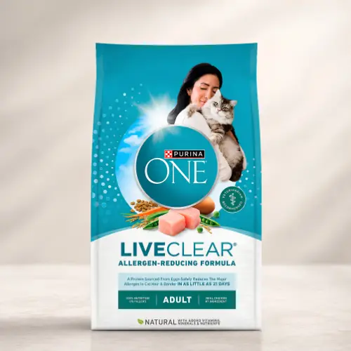 Purina ONE LiveClear allergen reducing food cat formula