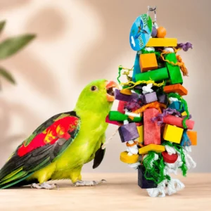 bird toys wooden block foraging toy for parrots and parakeets
