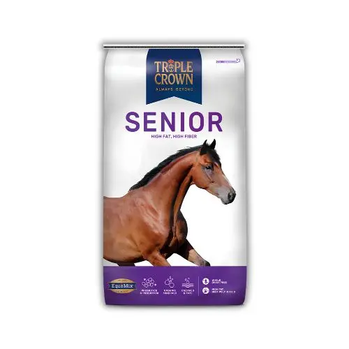 Triple Crown senior horse feed bag, beet pulp-based formula