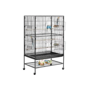 VEVOR flat top wrought iron large bird cage with casters