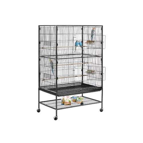 VEVOR flat top wrought iron large bird cage with casters