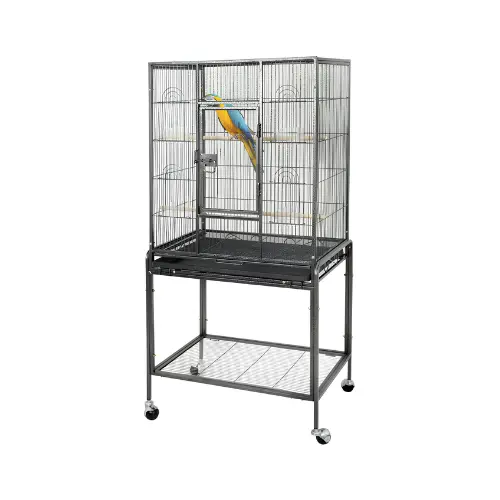 ZENY 53-inch wrought iron parakeet bird cage with rolling stand