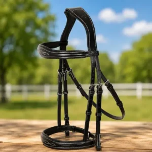 English leather bridle with crank noseband and detachable flash in Havana brown Image