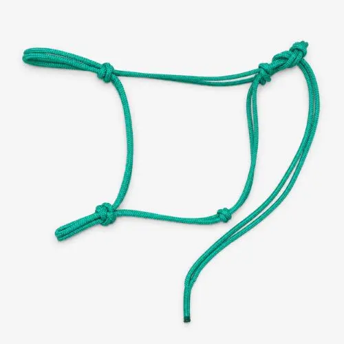 Knotty Girlz turquoise rope halter with double-braided knots